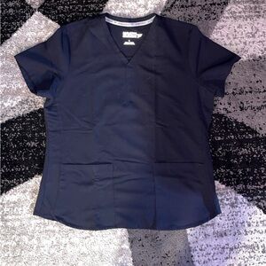 Fabletics scrubs black set: large top / large tall bottoms